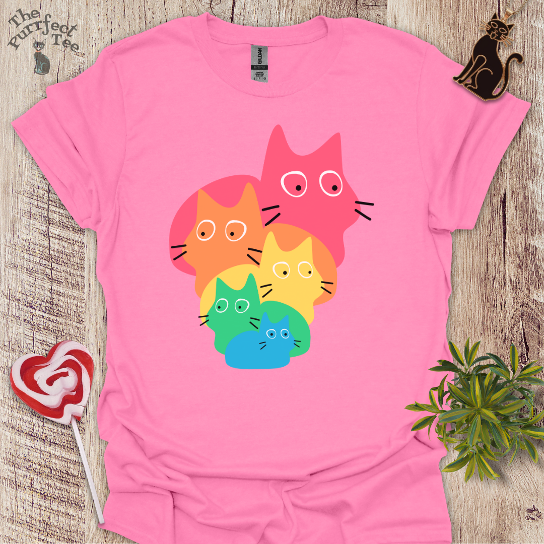 Rainbow loaves cat t-shirt