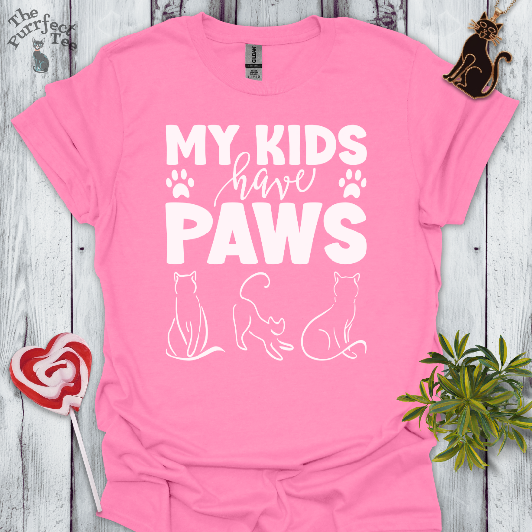 My kids have paws cat t-shirt