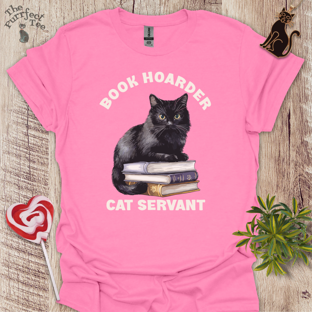 Book hoarder cat servant cat t-shirt