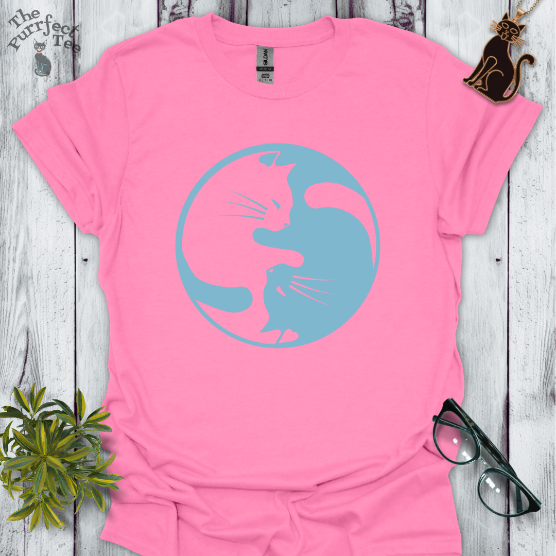 Cat yin yang blue