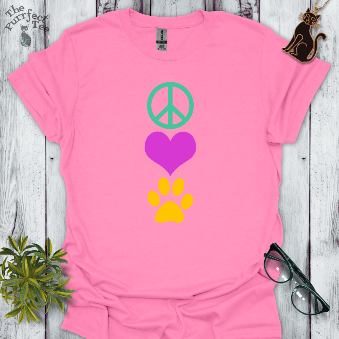 Peace love cat vertical multi