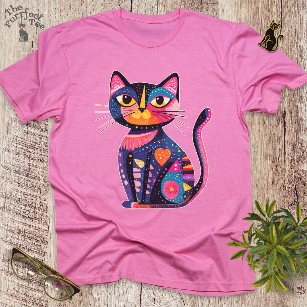 Colourful 1 cat t-shirt