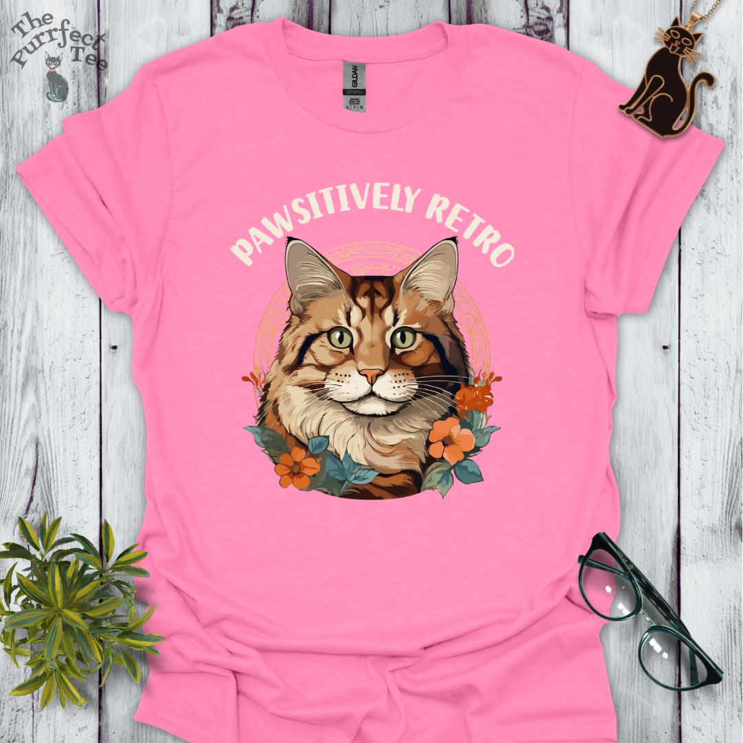 Pawsitively retro - cat and flowers