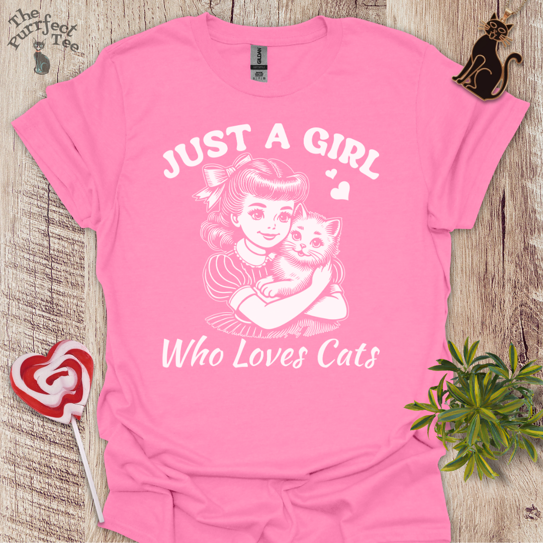 Just a girl who loves cats cat t-shirt