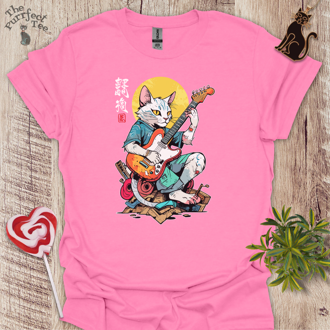 Cat playing guitar 1 t-shirt