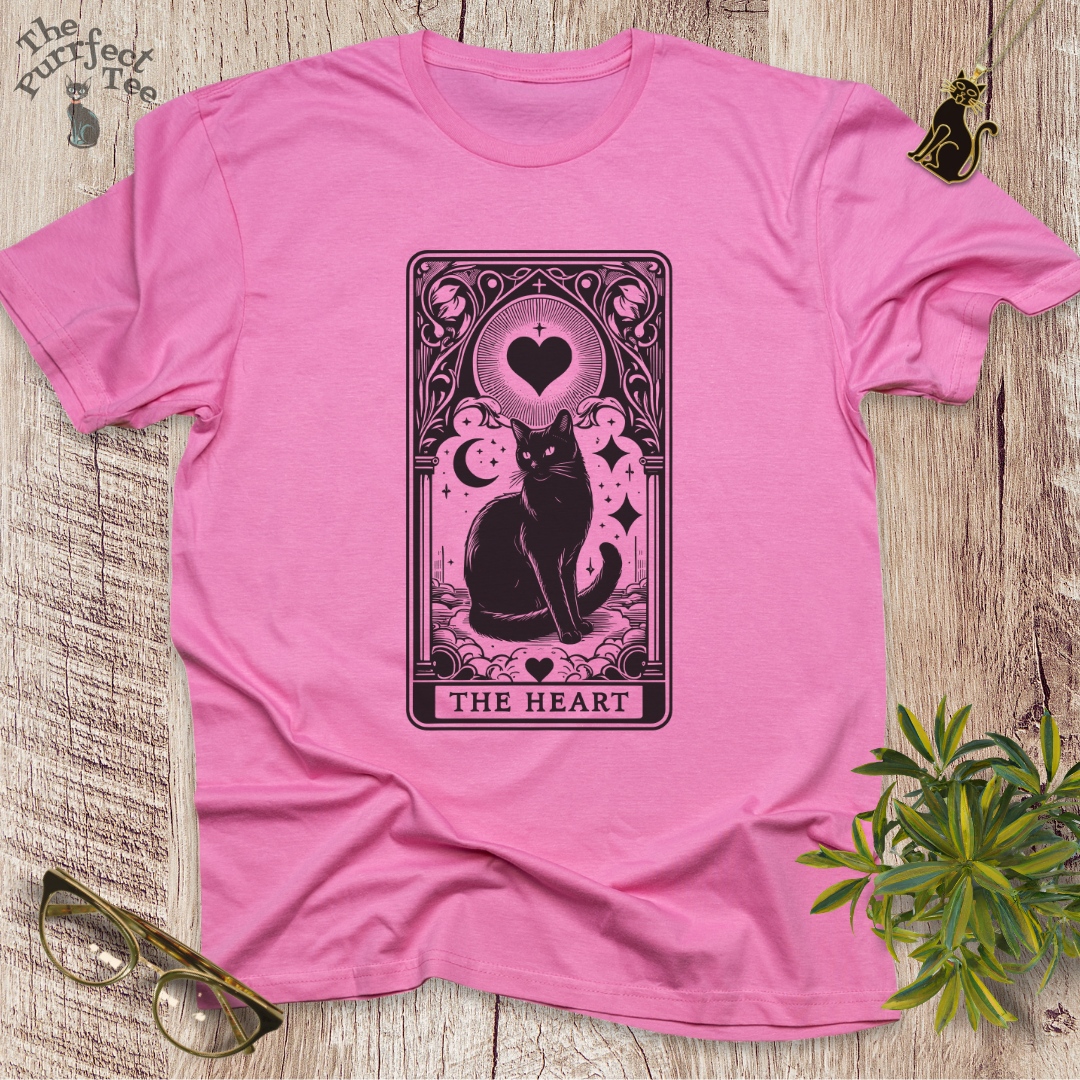 Tarot card heart cat t-shirt