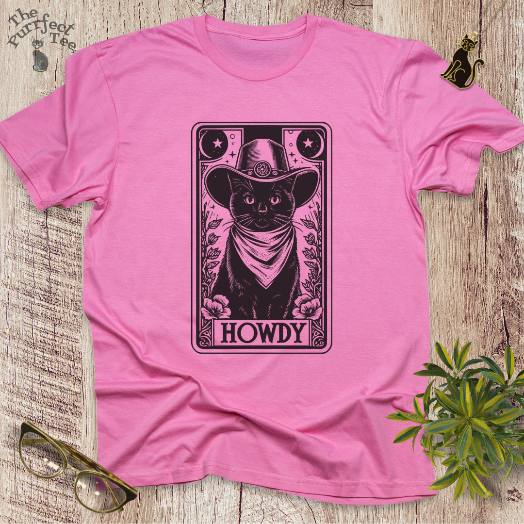 Tarot card cowboy cat t-shirt