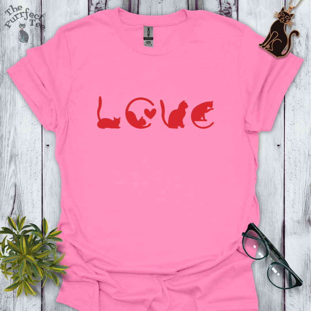 Cats as love red
