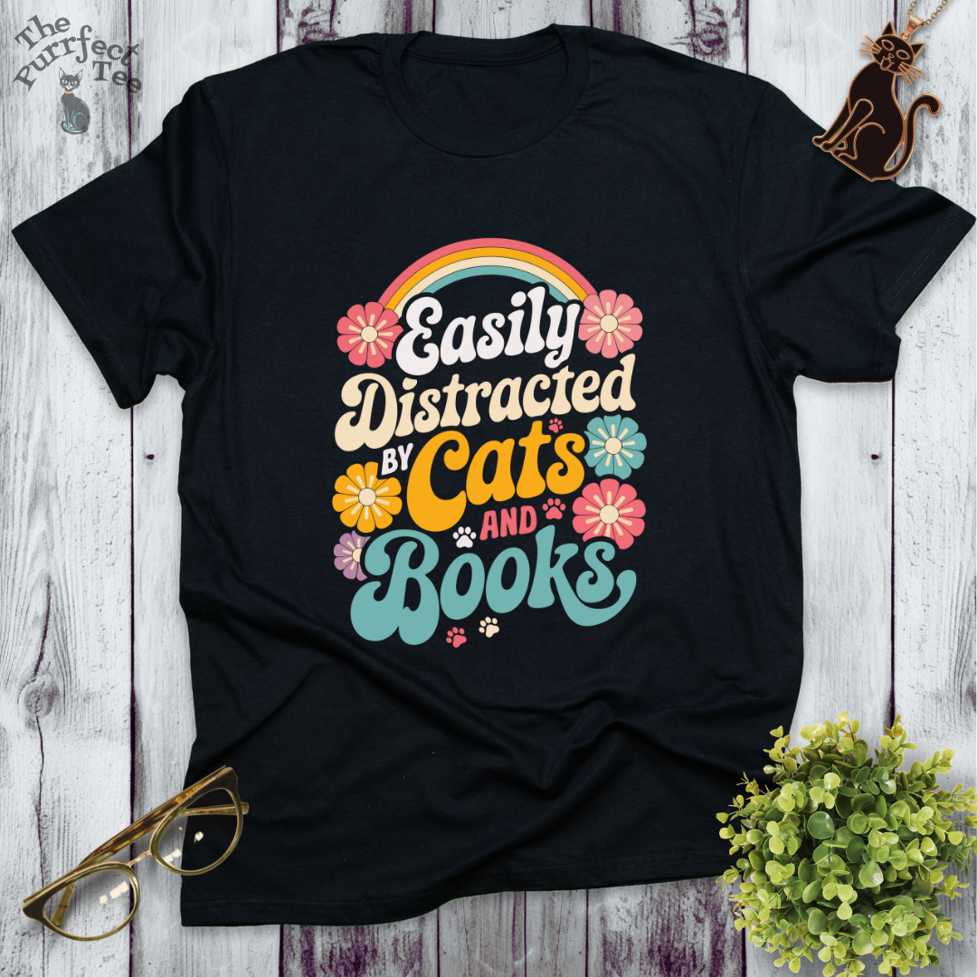 Easily distracted by books and cats