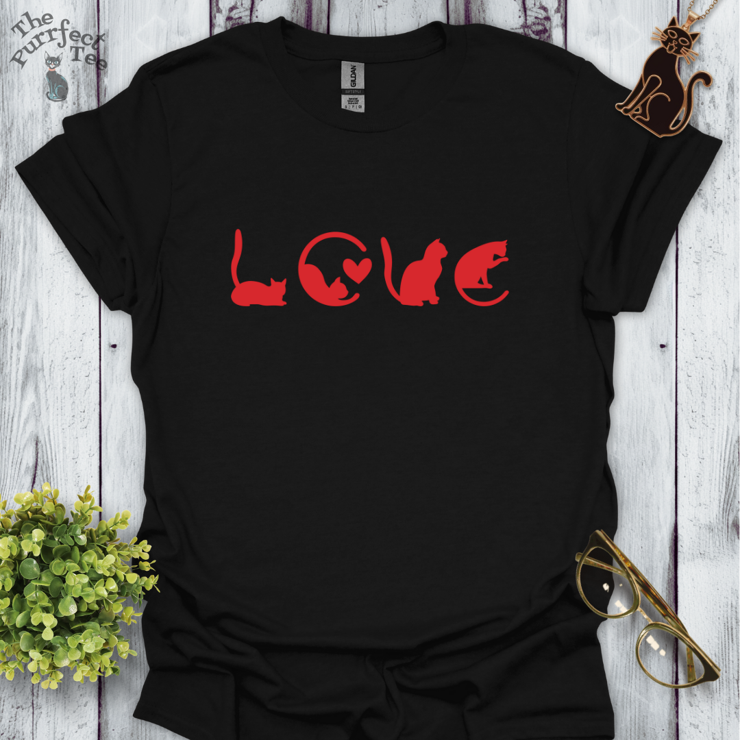 Cats as love red