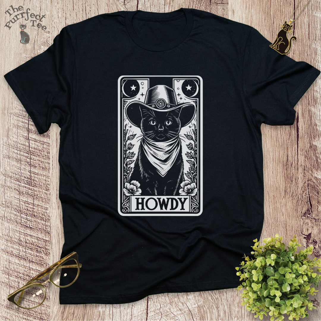 Tarot card cowboy cat t-shirt
