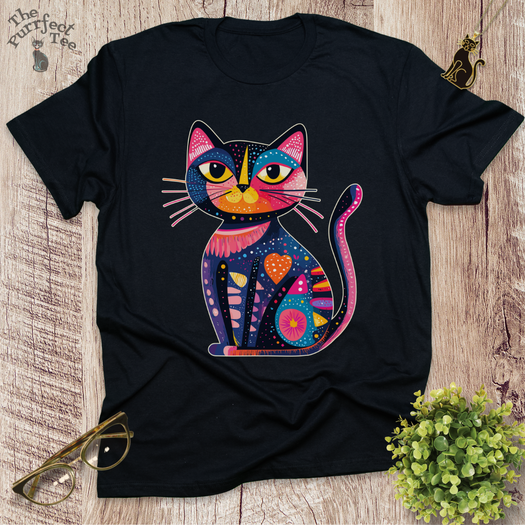 Colourful 1 cat t-shirt