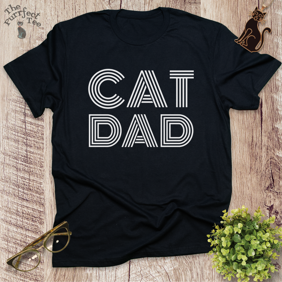 Cat dad lines cat t-shirt