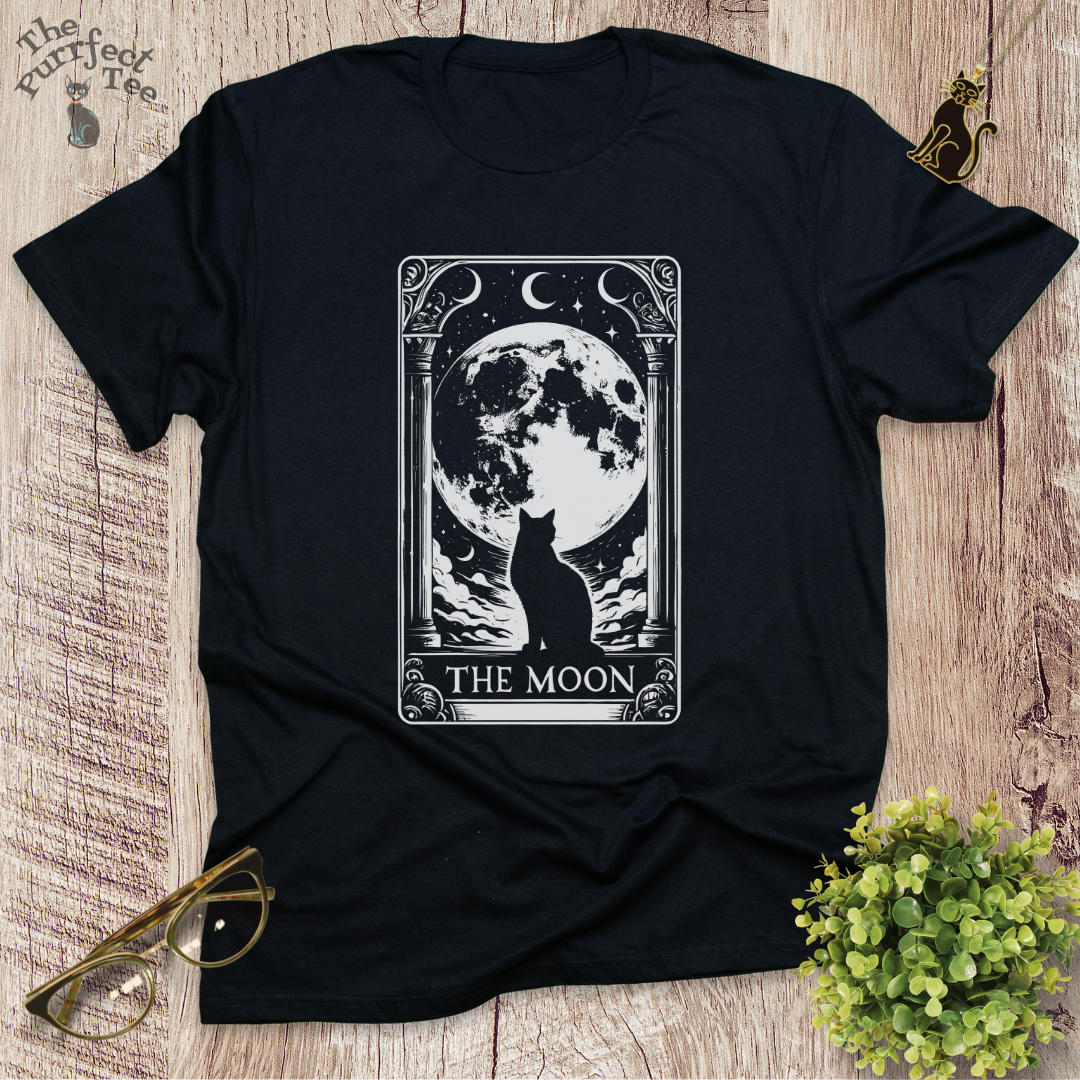 Tarot card moon cat t-shirt