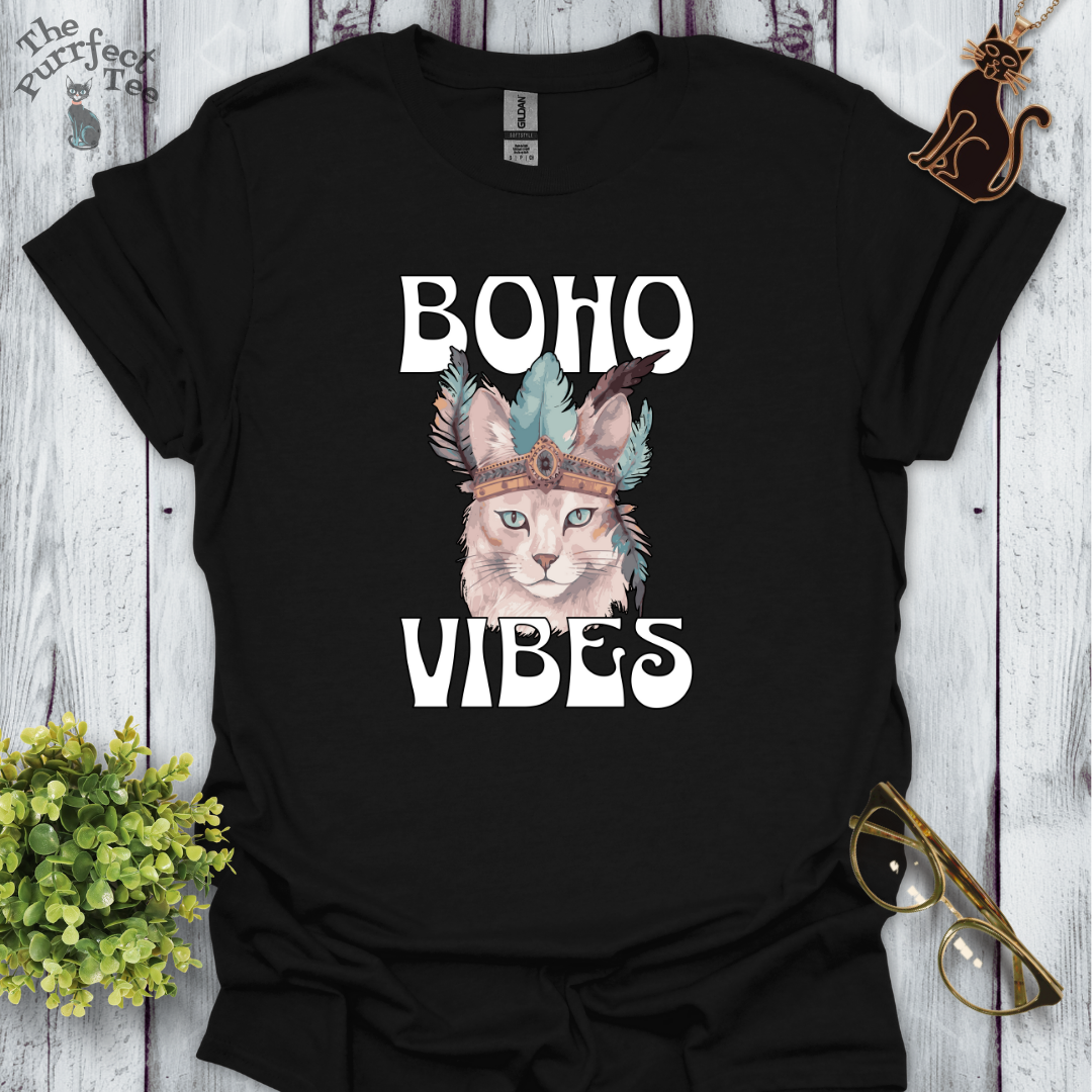 Boho vibes crown cat t-shirt