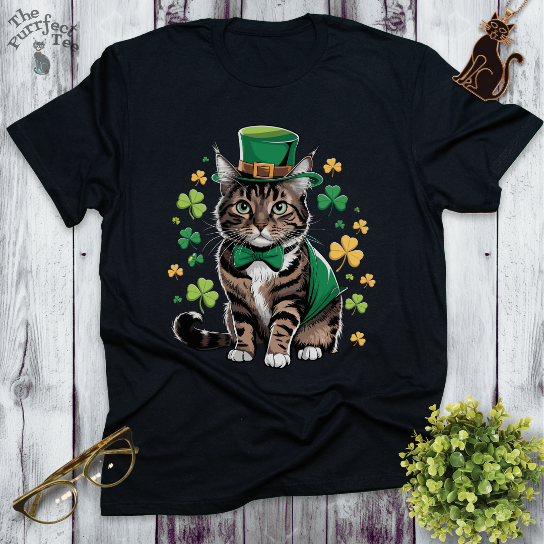 Shamrock tabby cat t-shirt