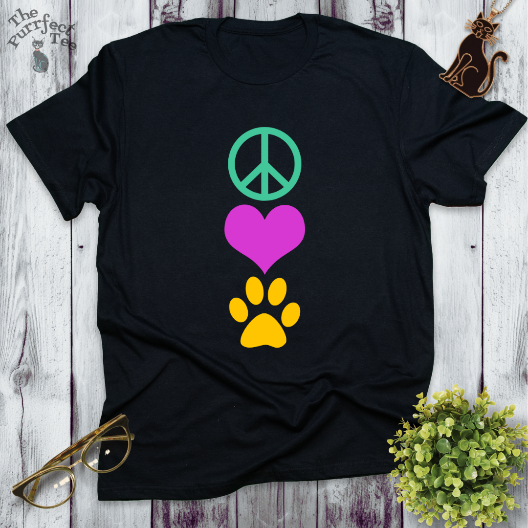 Peace love cat vertical multi