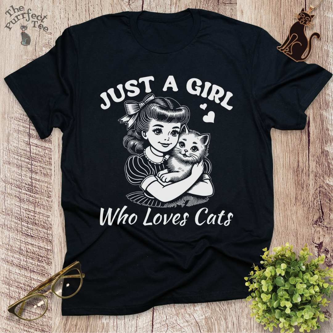 Just a girl who loves cats cat t-shirt