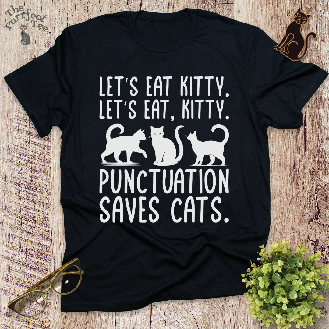 Let's eat, kitty cat t-shirt