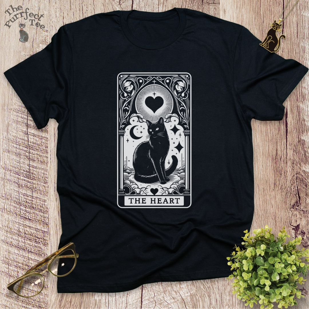 Tarot card heart cat t-shirt