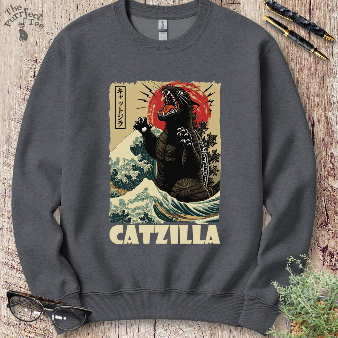 Catzilla Sweatshirt - Retro Inspired Quirky Design