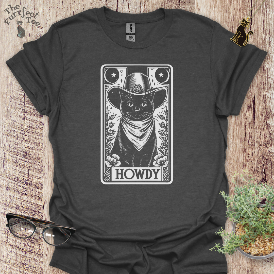 Tarot card cowboy cat t-shirt