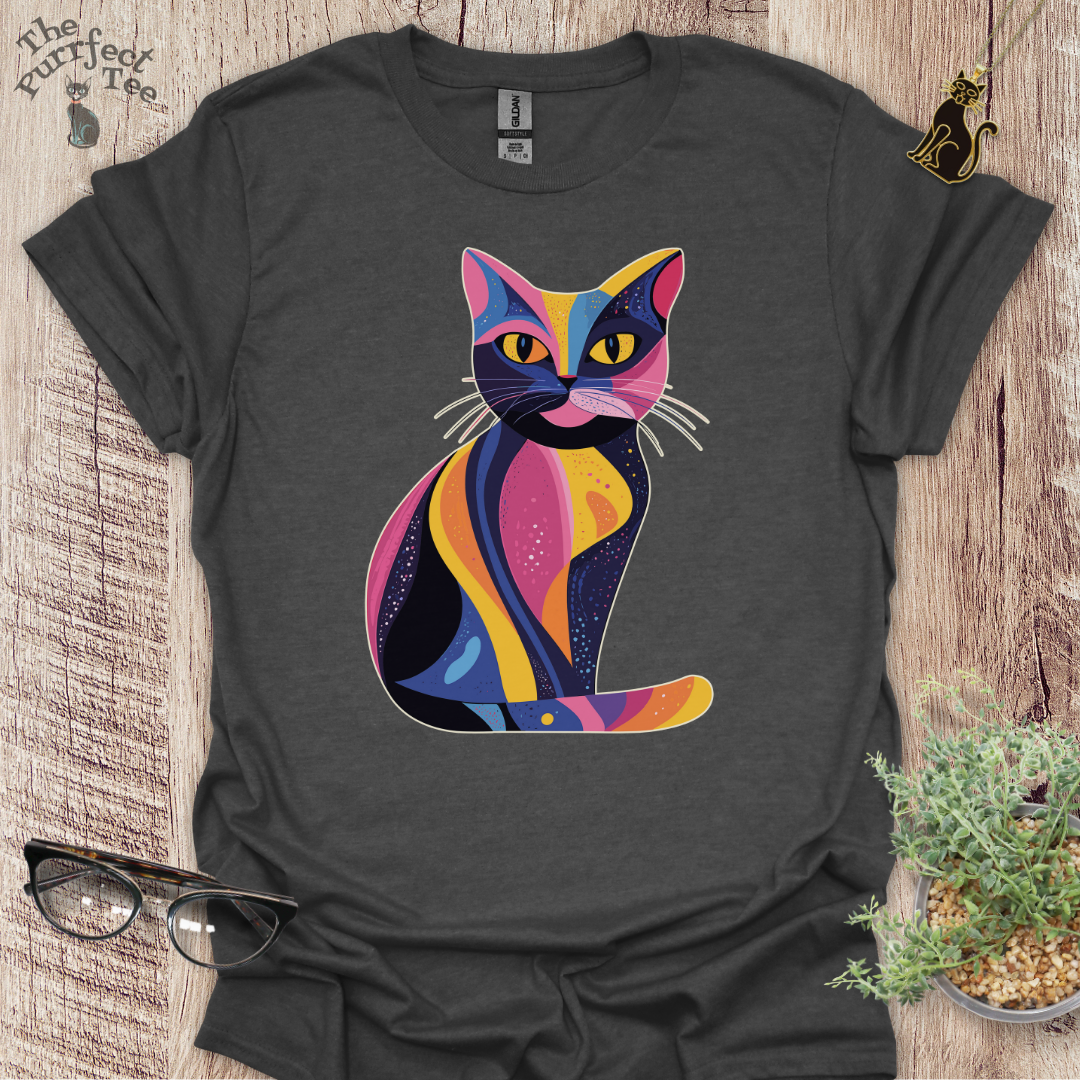 Colourful 2 cat t-shirt