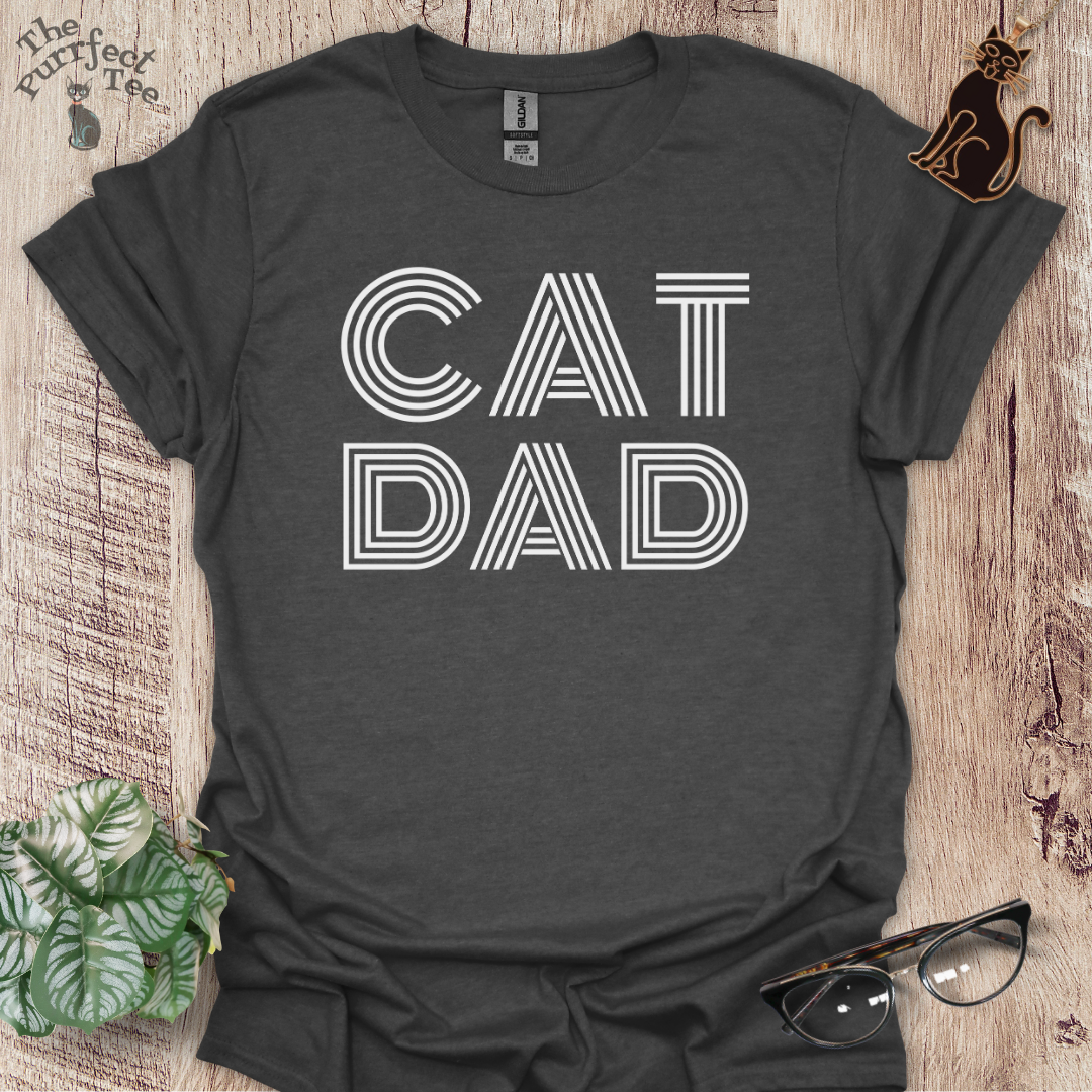 Cat dad lines cat t-shirt