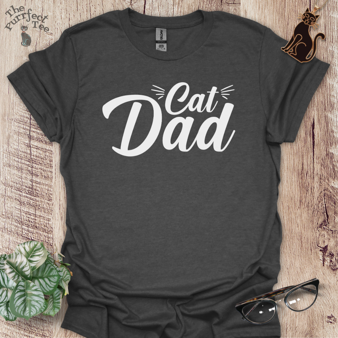 Cat dad whiskers cat t-shirt