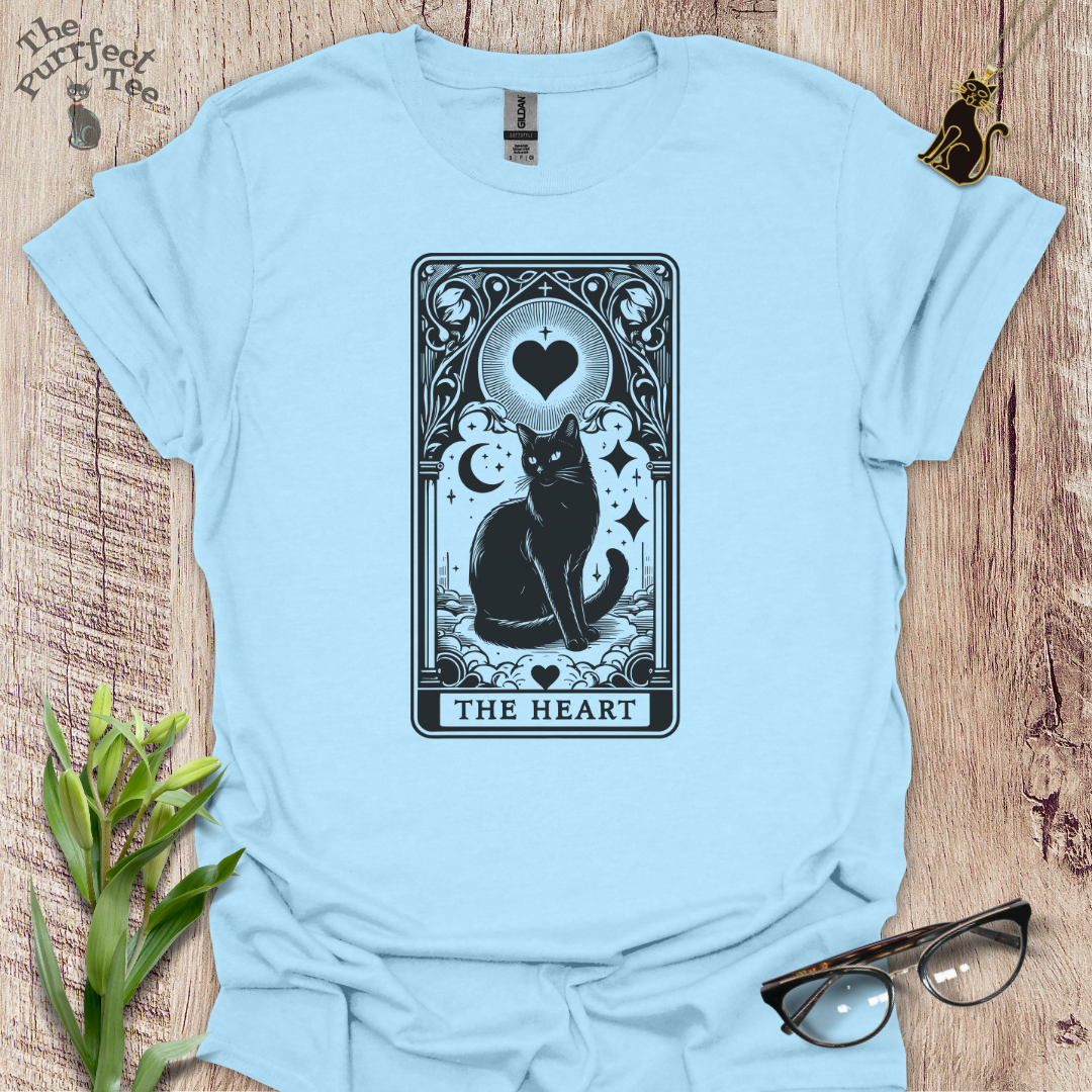 Tarot card heart cat t-shirt