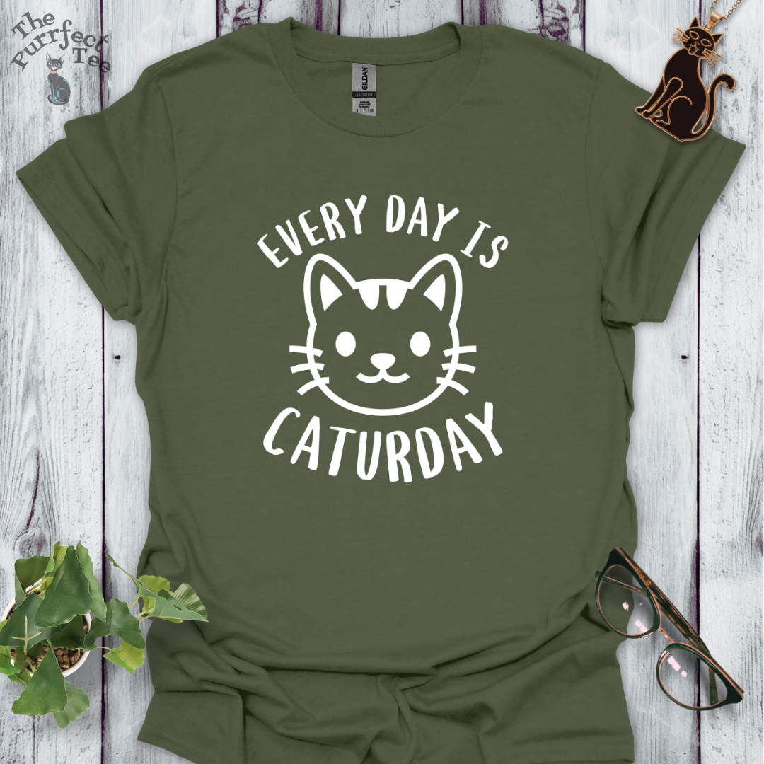 Every day is caturday cat t-shirt
