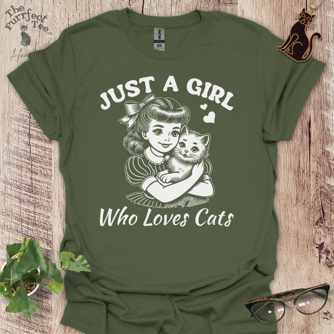 Just a girl who loves cats cat t-shirt