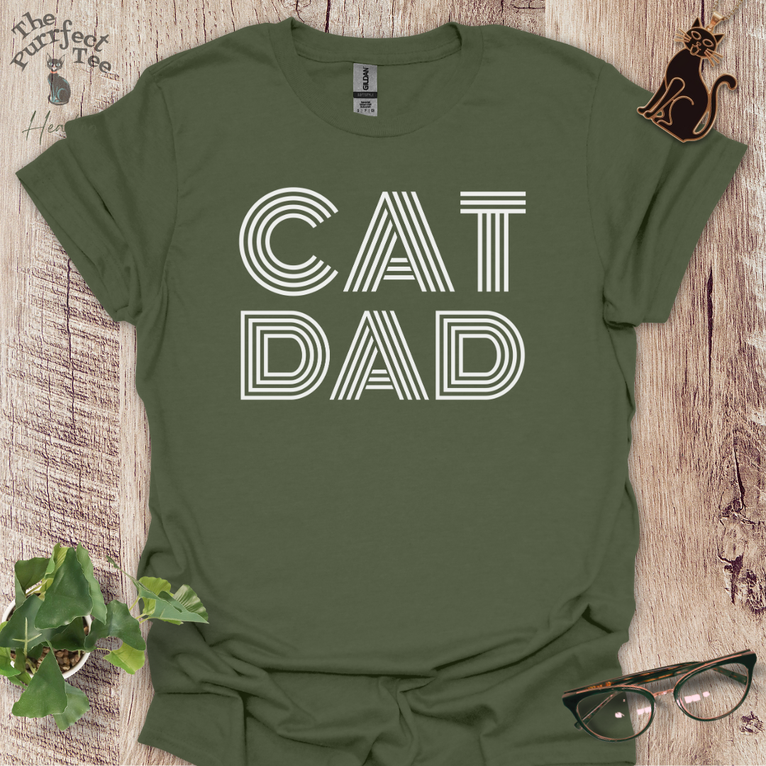 Cat dad lines cat t-shirt