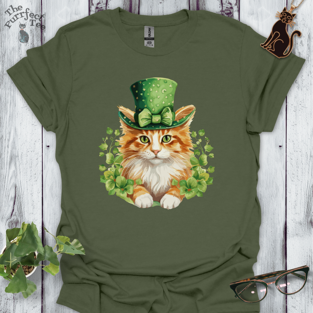 St. Patrick's Day ginger cat t-shirt