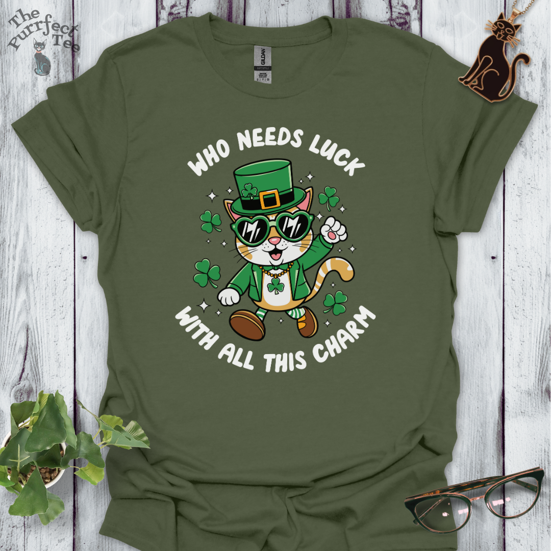 Who needs luck cat t-shirt