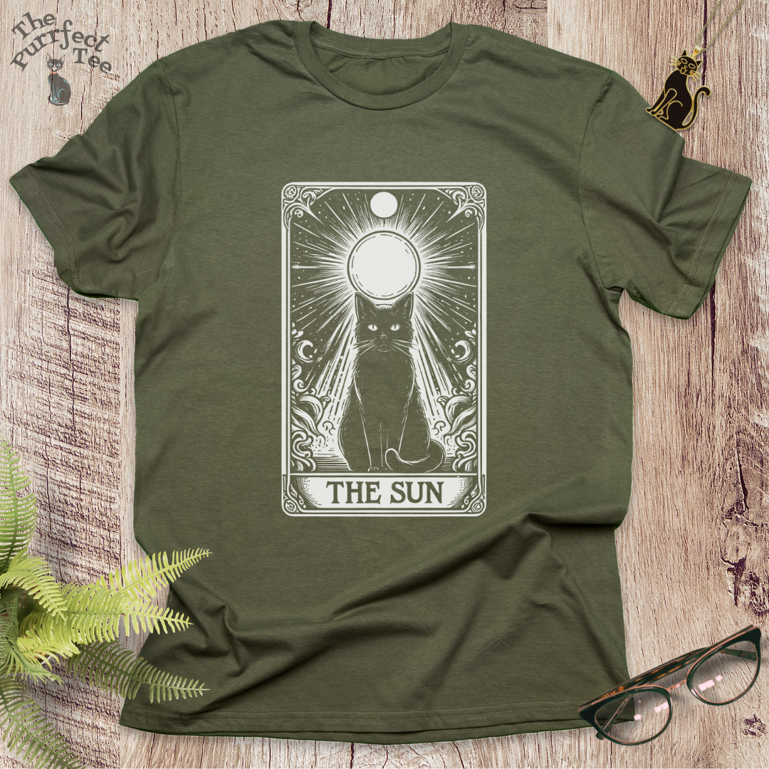 Tarot card sun cat t-shirt