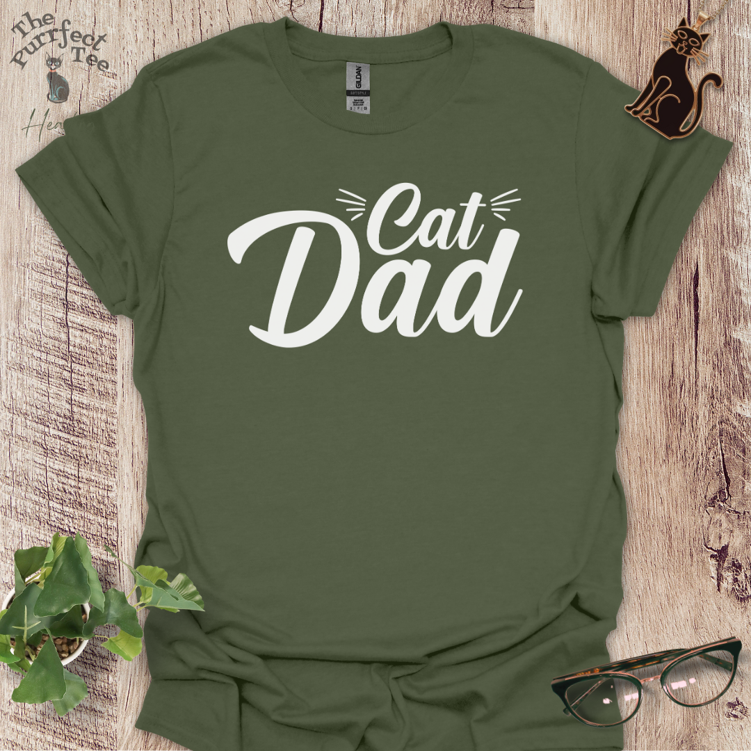 Cat dad whiskers cat t-shirt