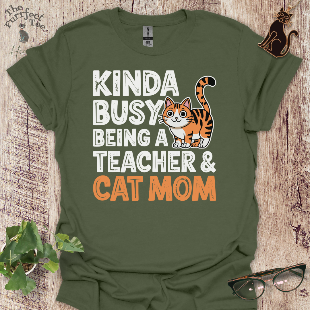 Kinda busy cat t-shirt