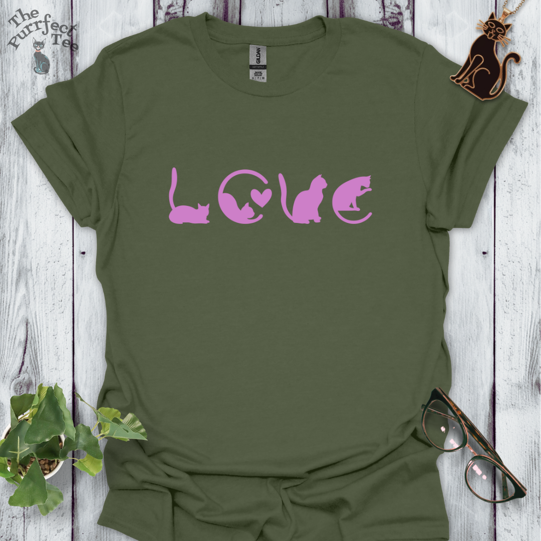 Cats as love pink