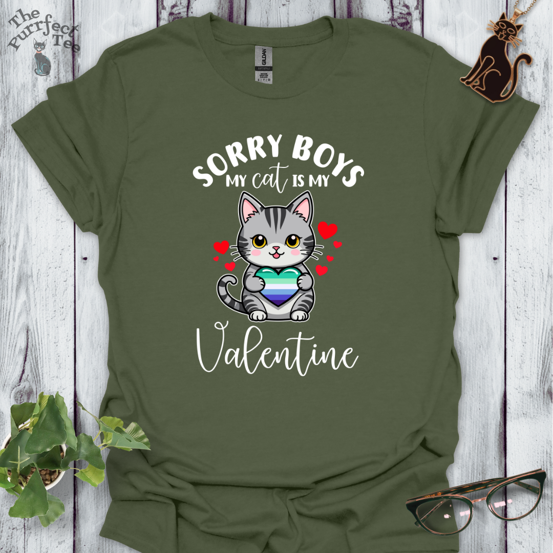 Sorry boys my cat is my valentine - gay men heart