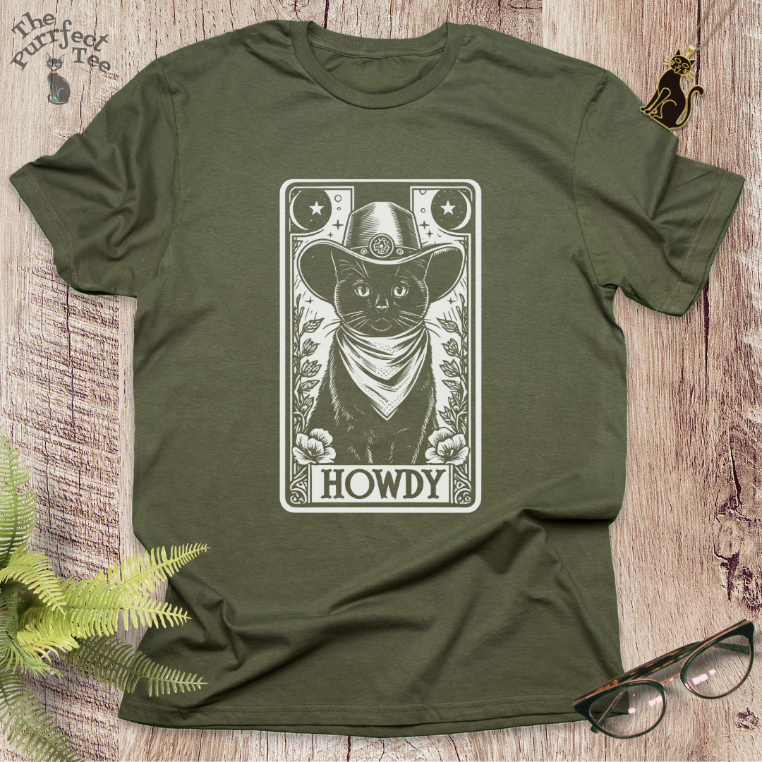 Tarot card cowboy cat t-shirt