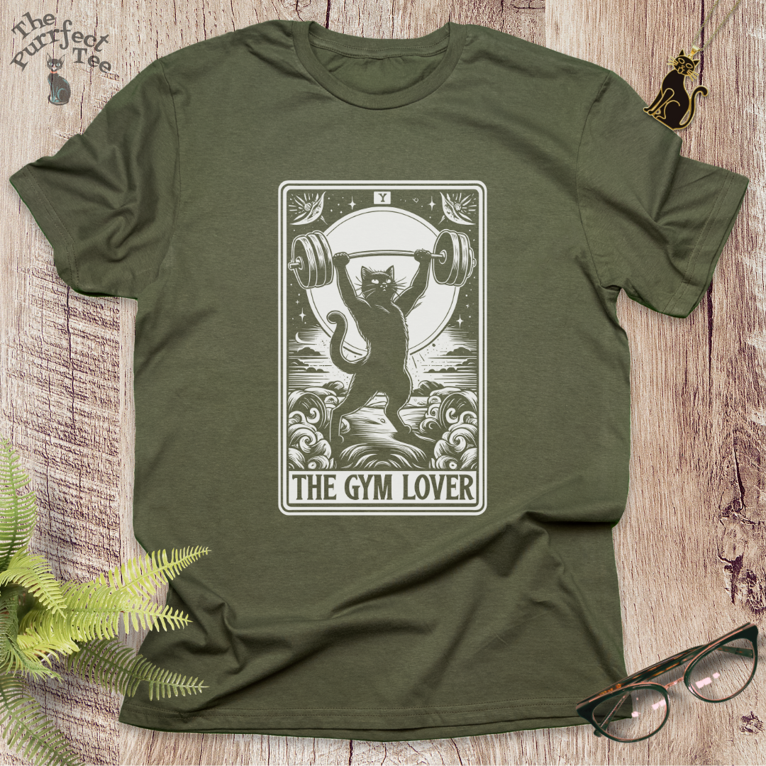 Tarot card gym cat t-shirt
