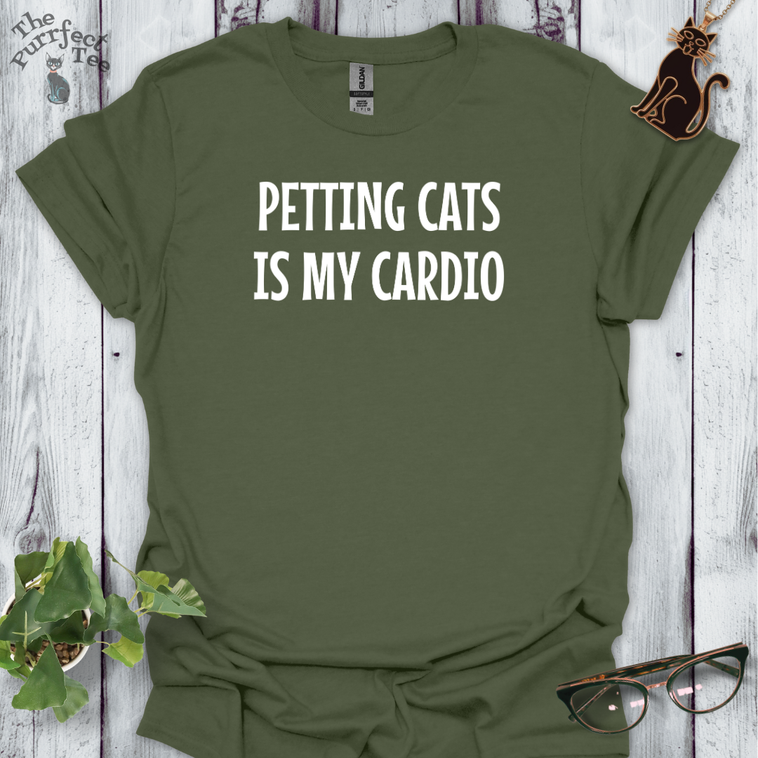 Petting cats is my cardio cat t shirt