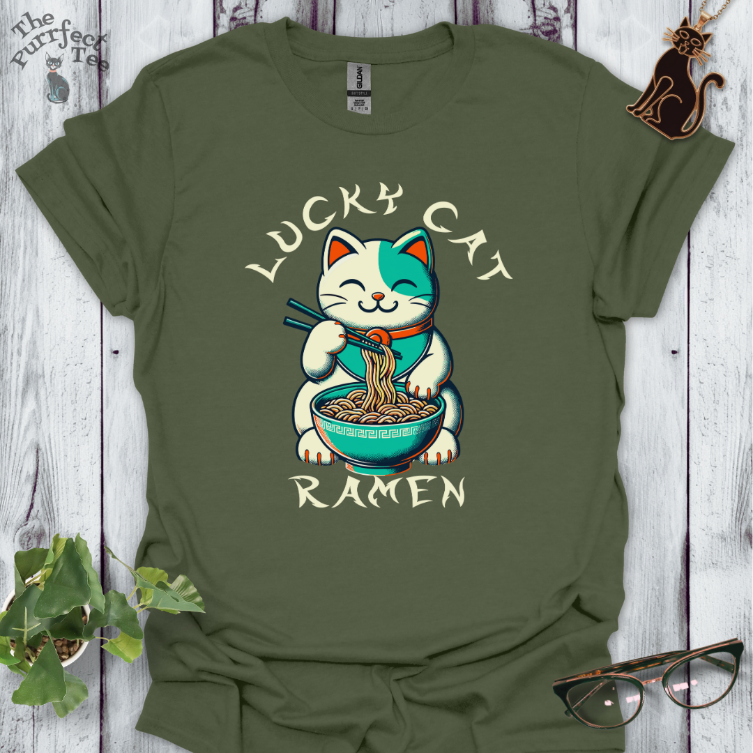 Lucky cat ramen t-shirt