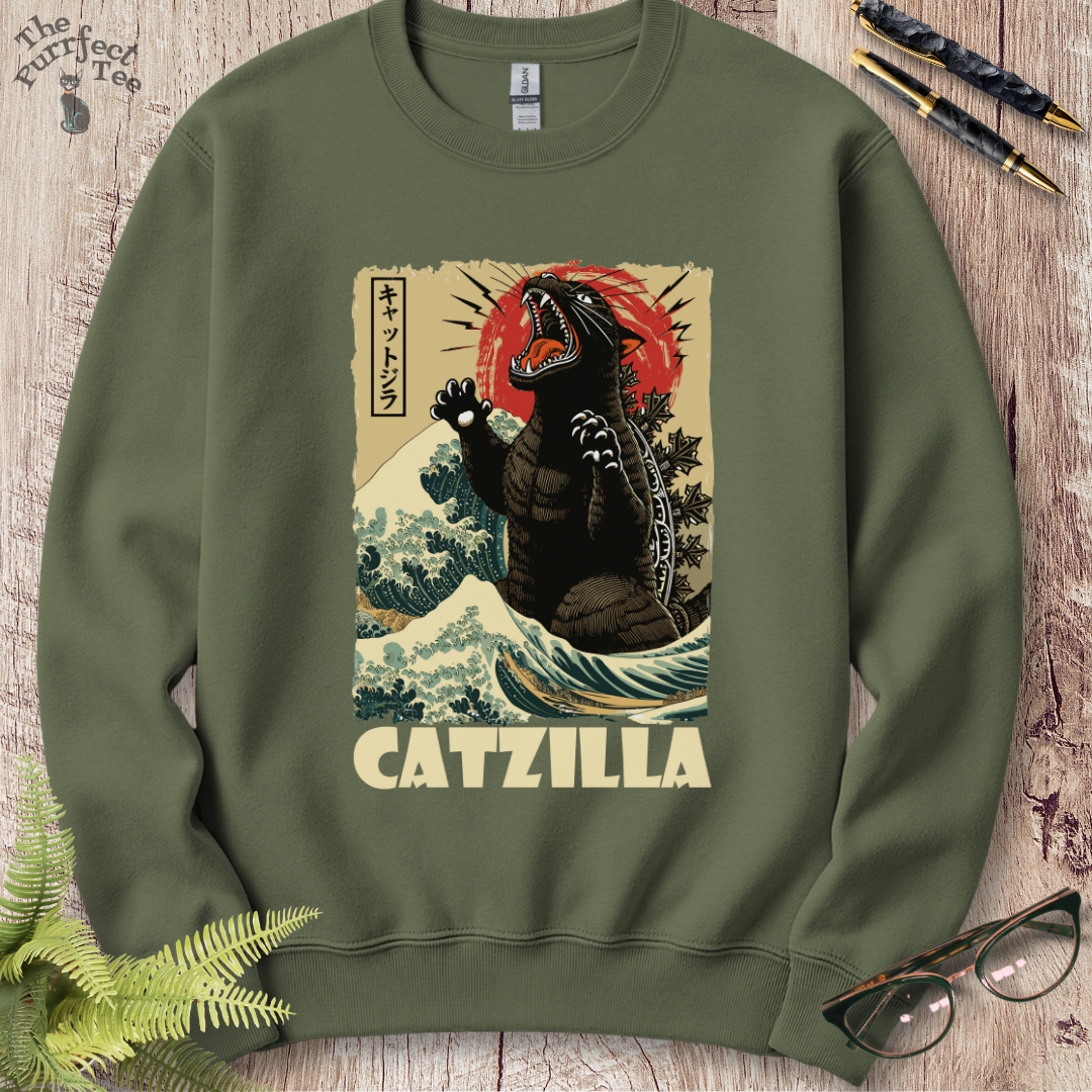 Catzilla Sweatshirt - Retro Inspired Quirky Design