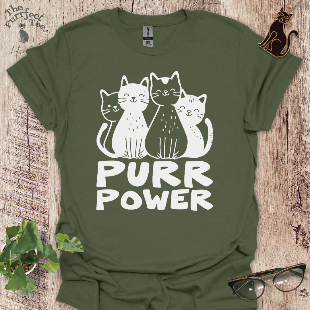 Purr power cat t-shirt