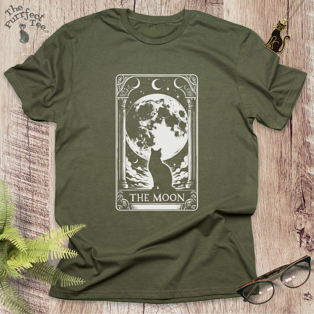 Tarot card moon cat t-shirt