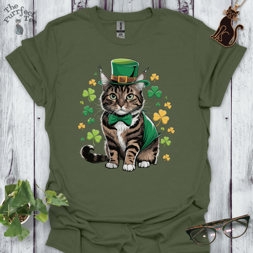 Shamrock tabby cat t-shirt