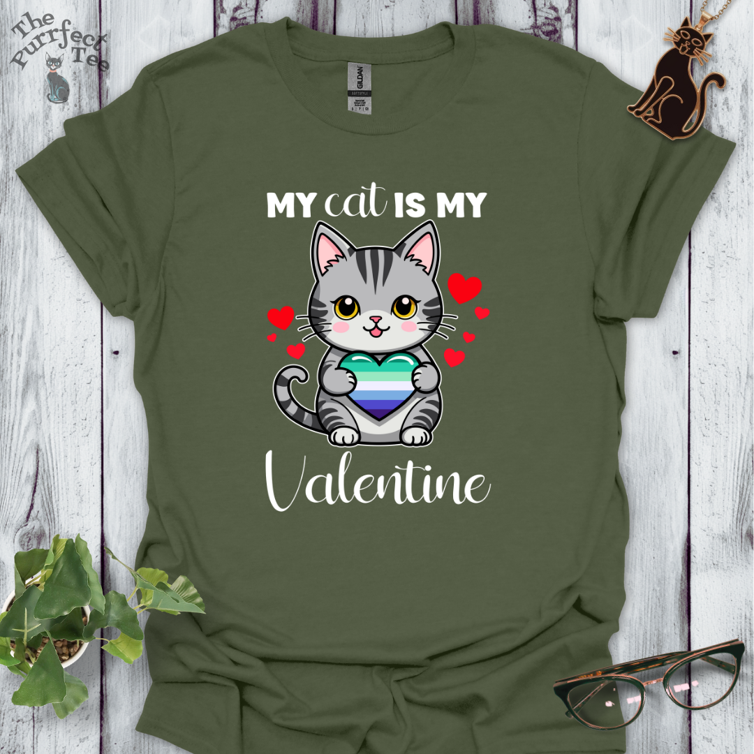 My cat is my valentine - gay men heart