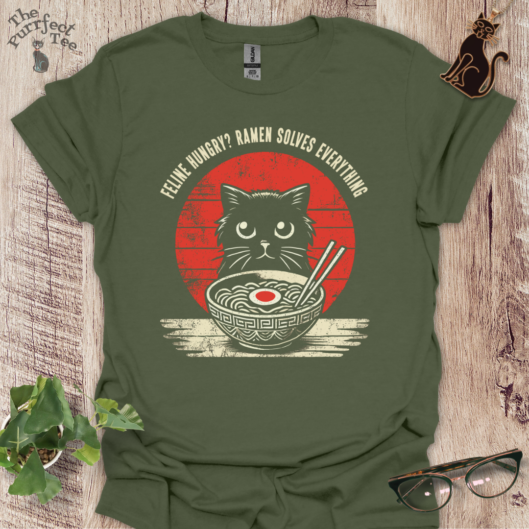 Feline hungry cat t-shirt